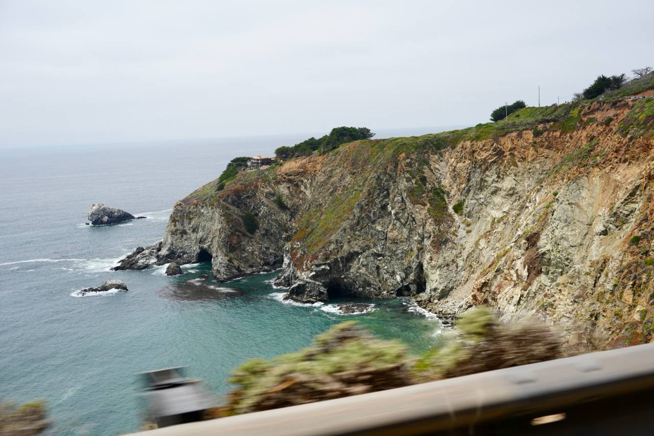 Rocky coastline above turquoise water